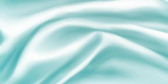 Abstract Turquoise and White Fabric with Smooth Flowing Folds. vector
