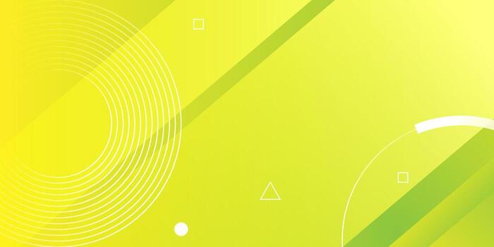 Abstract YellowGreen Gradient Background with Geometric Shapes and Concentric Circles. vector