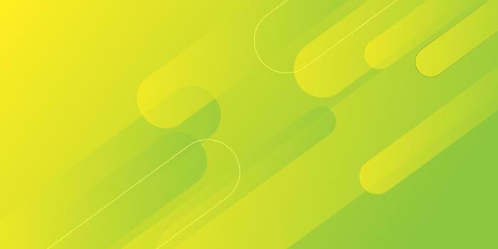 Abstract Green and Yellow Gradient Background with Rounded Lines and Shapes. vector