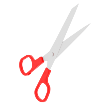 Render scissors tool object with transparent background png
