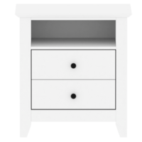 3d hacer blanco mesita de noche dos cajones con transparente antecedentes png