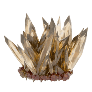 3d render crystal cluster sharp mineral quartz with transparent background png