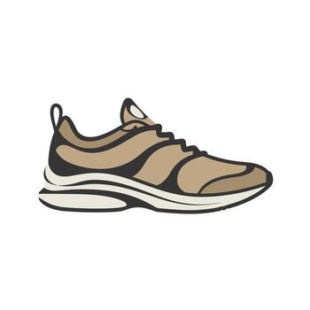 Logo design of a shoe with a black and tan color scheme vector