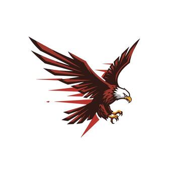 Logo design of an eagle flying with wings spread out on a white background vector