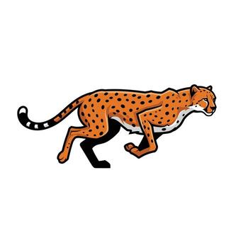 Logo design of a cheetah running on a white background vector