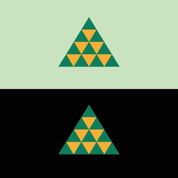 Abstract green and gold triangle design graphic pattern geometric shapes illustration art wallpaper background vector