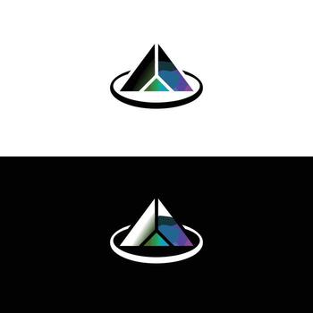 Abstract triangle logo design with circle shape modern and minimalist brand identity template vector