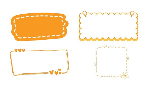 Four frames with different designs on them vector