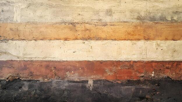 un texturizado pared característica horizontal bandas de color creando un resumen terroso antecedentes modelo diseño. foto