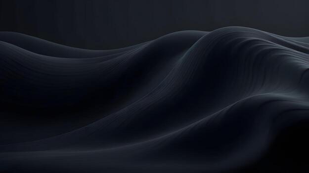 Smooth dark waves flow gracefully in a calming and captivating abstract background illustration rende. photo
