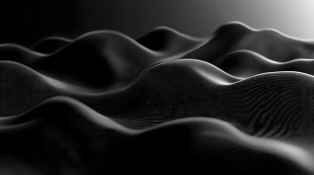 Dark undulating surface with subtle textures and gradients creates an abstract and elegant background image. photo