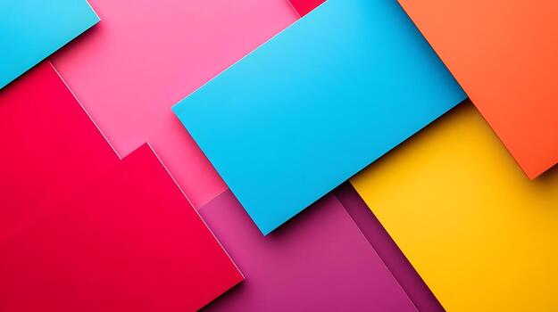 Geometric arrangement shows colorful overlapping rectangular panels creating an abstract modern background. photo