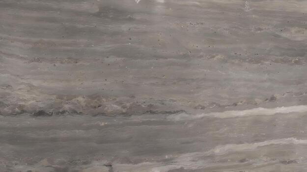 An elegant gray travertine stone displays a natural texture with undulating lines and subtle color variations. photo