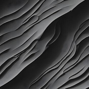 Abstract grayscale close up shows dynamic wavy textured patterns with fluid organic shapes and gradients. photo