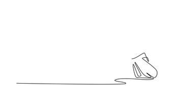 Self drawing animation single line draw man in disciplined stance, holding sword extended forward, focus and grounded posture of traditional Aikido weapon form. Continuous line. Full length animated video