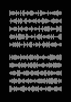Equalizer waves isolated on a background. EQ illustration, White, linear waveforms displayed vertically against a black background. vector
