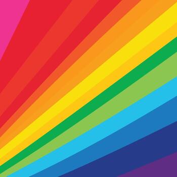 simple rainbow colorful abstract background design, Diagonal bands of vivid colors create an abstract rainbow pattern. vector