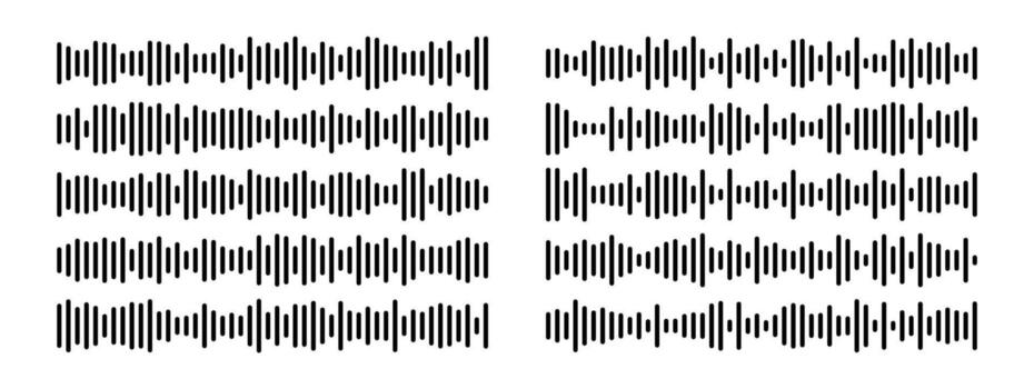 Equalizer waves isolated on a background. EQ illustration, illustration of equalizer waveforms featuring sets of vertical black bars on a white background. vector