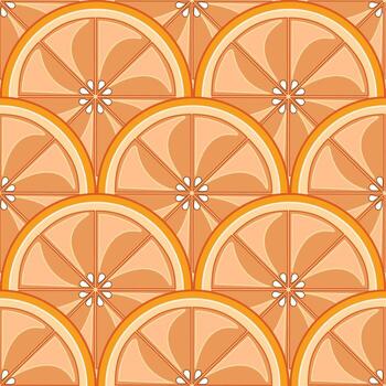 Grapefruit slices seamless tropical pattern with citrus fruits vector