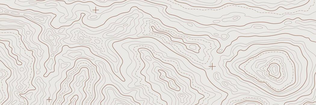 Minimal Topographic Map Background with Brown Contour Line Pattern vector