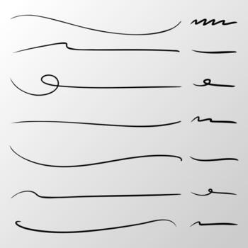 Hand-drawn underline scribbled strokes set for text highlight and emphasis vector