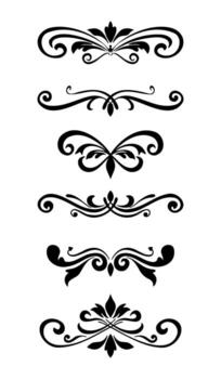 resumen remolino divisor decorativo ornamento conjunto para gráfico diseño y tipografía vector