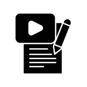 contenido creación icono con guión escritura vector