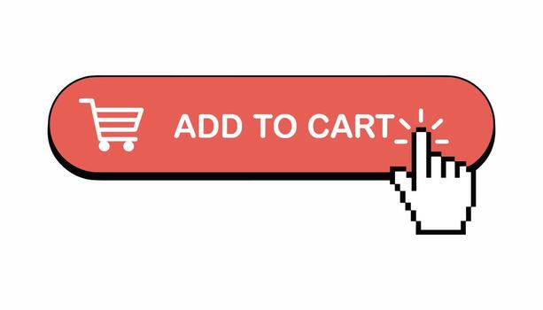 Add To Cart Button With Shopping Cart Icon And Cursor Hand illustration vector
