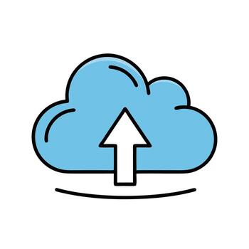 sencillo azul nube subir icono representando datos transferir y en línea almacenamiento Servicio vector