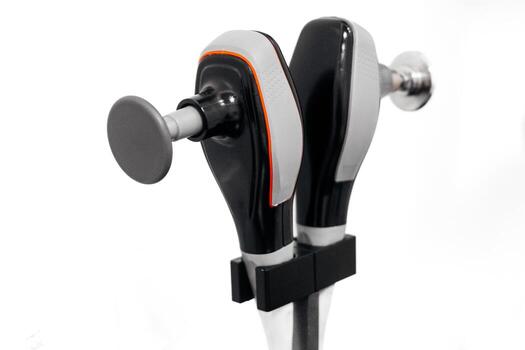 RF lifting device for facial rejuvenation, featuring sleek ergonomic design and advanced technology, showcasing innovative aesthetics in a clinical setting with copy space photo