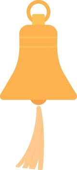 Handbell with Tassel Flat Illustration. Clean Icon Design Element on Isolated White Background vector