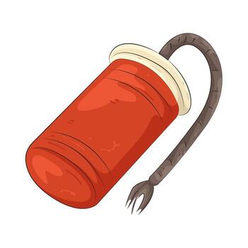 Red container with a hook attachment vector