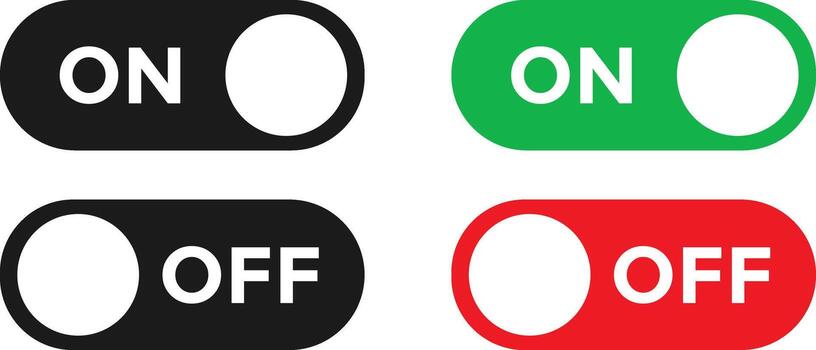Power on off icon set. Switch on off symbol. Turn on and shutdown sign vector