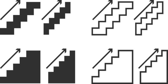 Next steps icons set. Next steps symbols vector