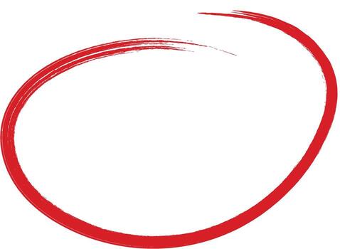 hand drawn red circle. Highlight hand written red color circle. Highlighting marking circle elements. vector