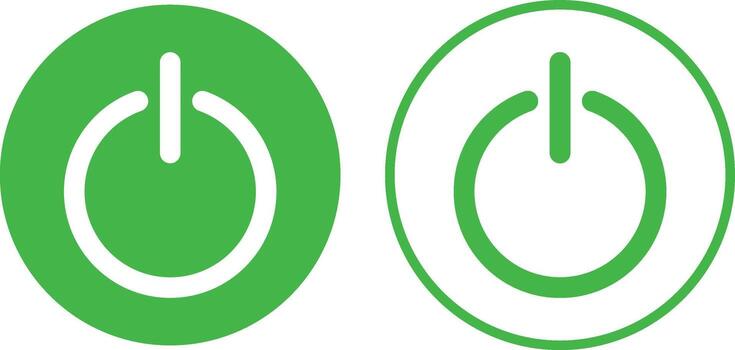 Power on off icons set. Switch on off symbol. Turn on and shutdown sign vector