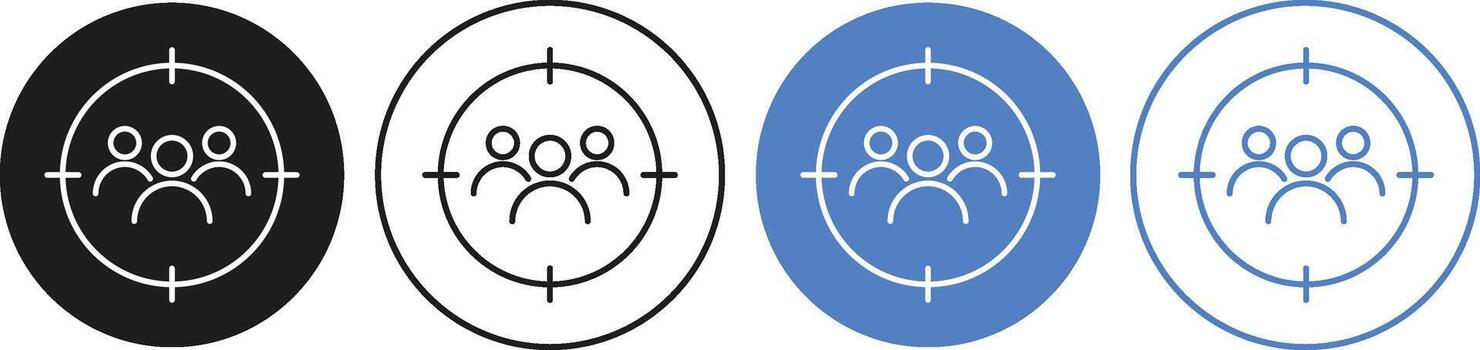 target audience icon set. Customer targeting for Retail business. audience targeting symbols. vector
