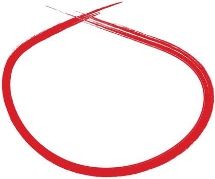 mano dibujado rojo círculo. realce mano escrito rojo color círculo. destacando calificación circulo vector