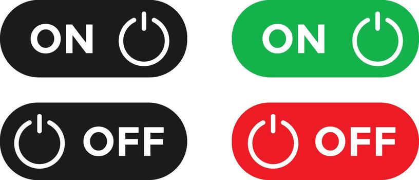 Power on off icon set. Switch on off symbols. Turn on and shutdown sign. vector