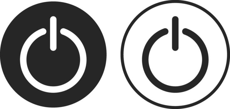 Power on off icon set. Switch on off symbols. Turn on and shutdown signs vector