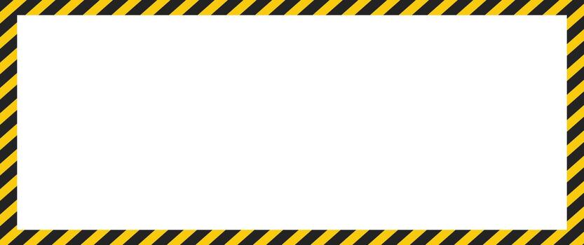 black yellow caution stripes square frame. Warning tape with yellow and black Diagonal stripes rectangle square box frame. Safety attention or warning labels symbol vector