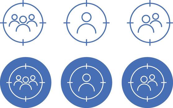 target audience icon set. Customer targeting for Retail business. audience targeting symbol. vector