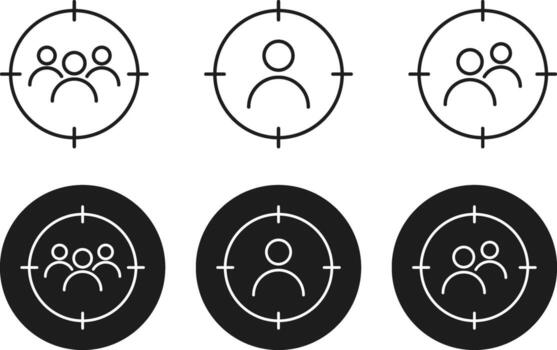target audience icons set. Customer targeting for Retail business. audience targeting symbol. vector