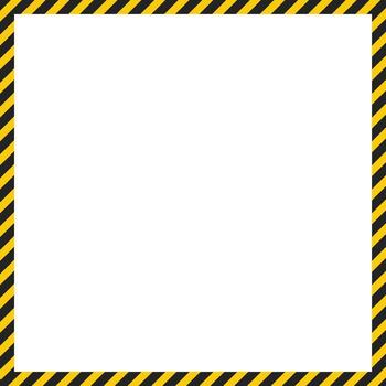black yellow caution stripes square frames. Warning tape with yellow and black Diagonal stripes rectangle square box frame. Safety attention or warning labels symbols vector