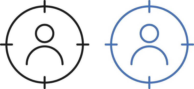 target audience icons set. Customer targeting for Retail business. audience targeting symbol vector