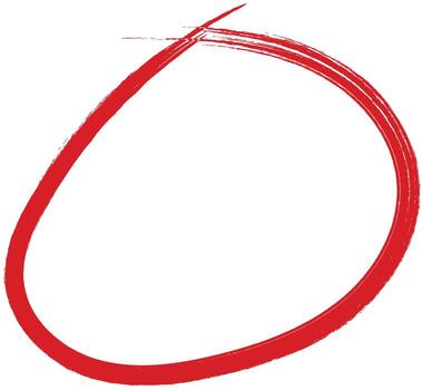 mano dibujado rojo círculo. realce mano escrito rojo colores círculo. destacando calificación circulo elemento vector