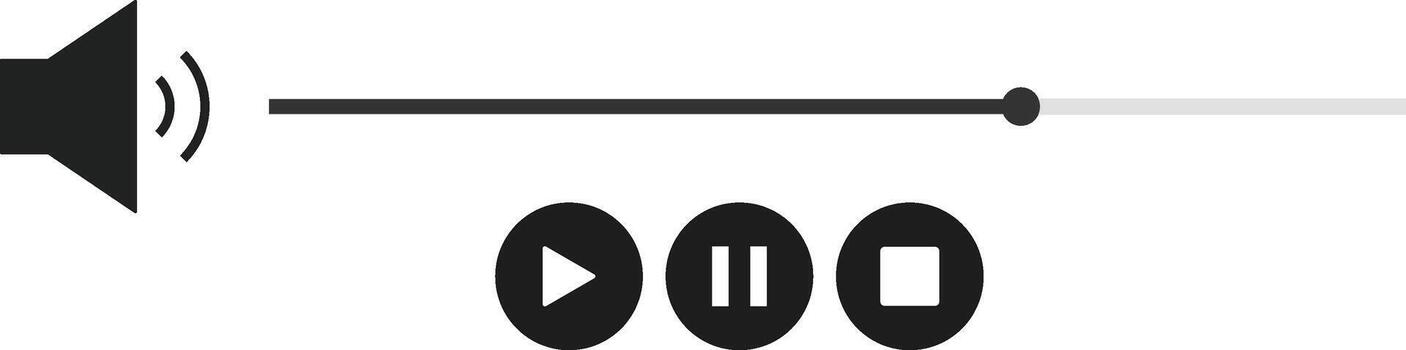 volume slider icon set. Volume bar level control sign. Audio sound control adjustment vector