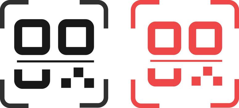 QR code icon set. Scan QR code symbol vector