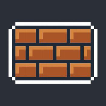 square shape brick pattern in pixel art style vector