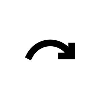 Solid Redo Icon Black Glyph Arrow for Action and Navigation vector